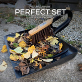 Newman and Cole Large Garden Dustpan Scoop Shovel Head with Stiff Outdoor Brush